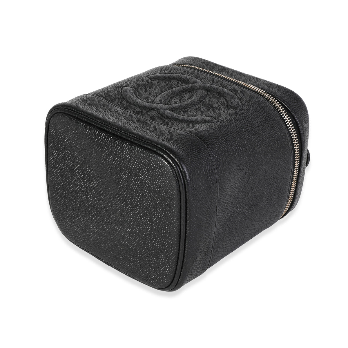Chanel Vintage Black Caviar Vanity Case Handbag