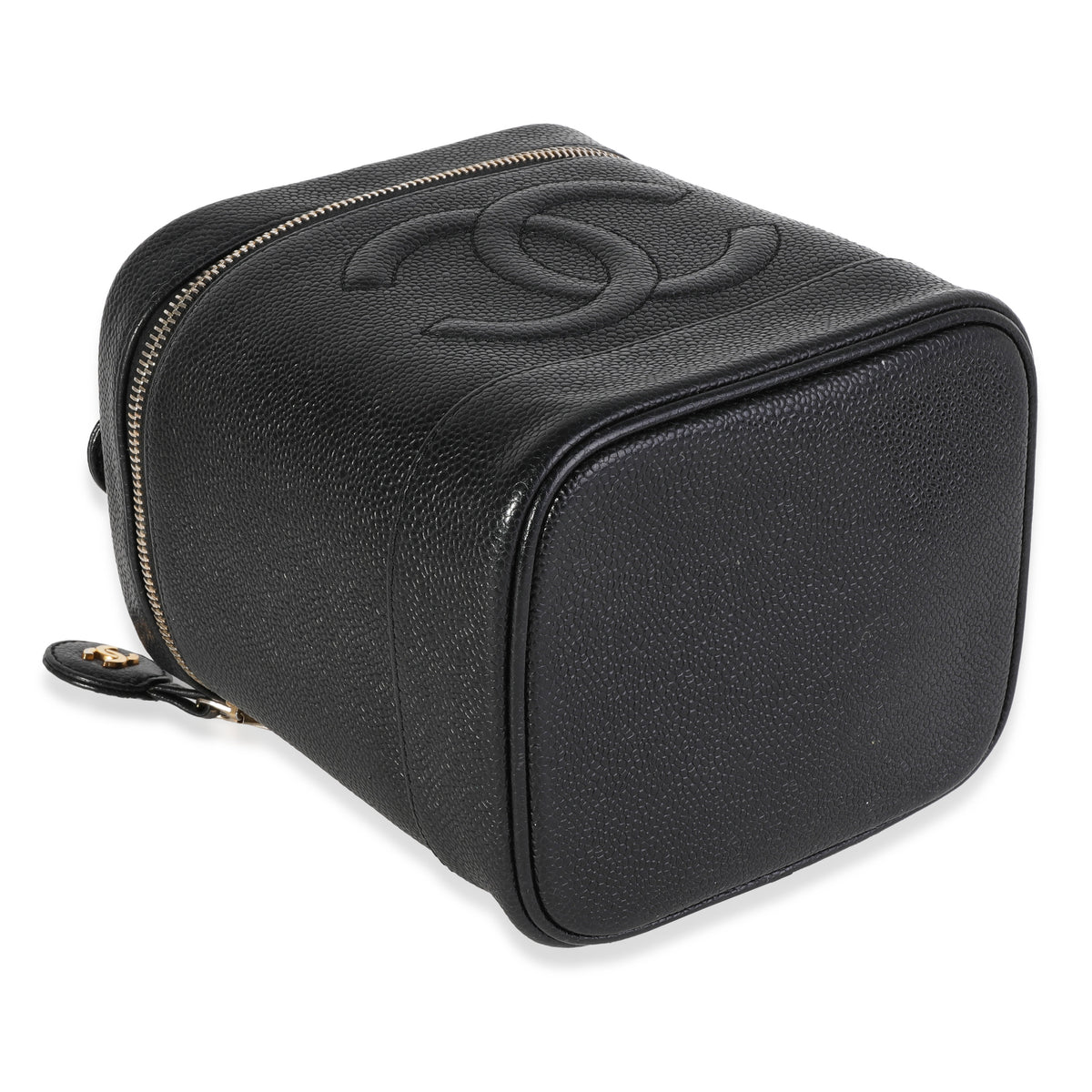 Chanel Vintage Black Caviar Vanity Case Handbag