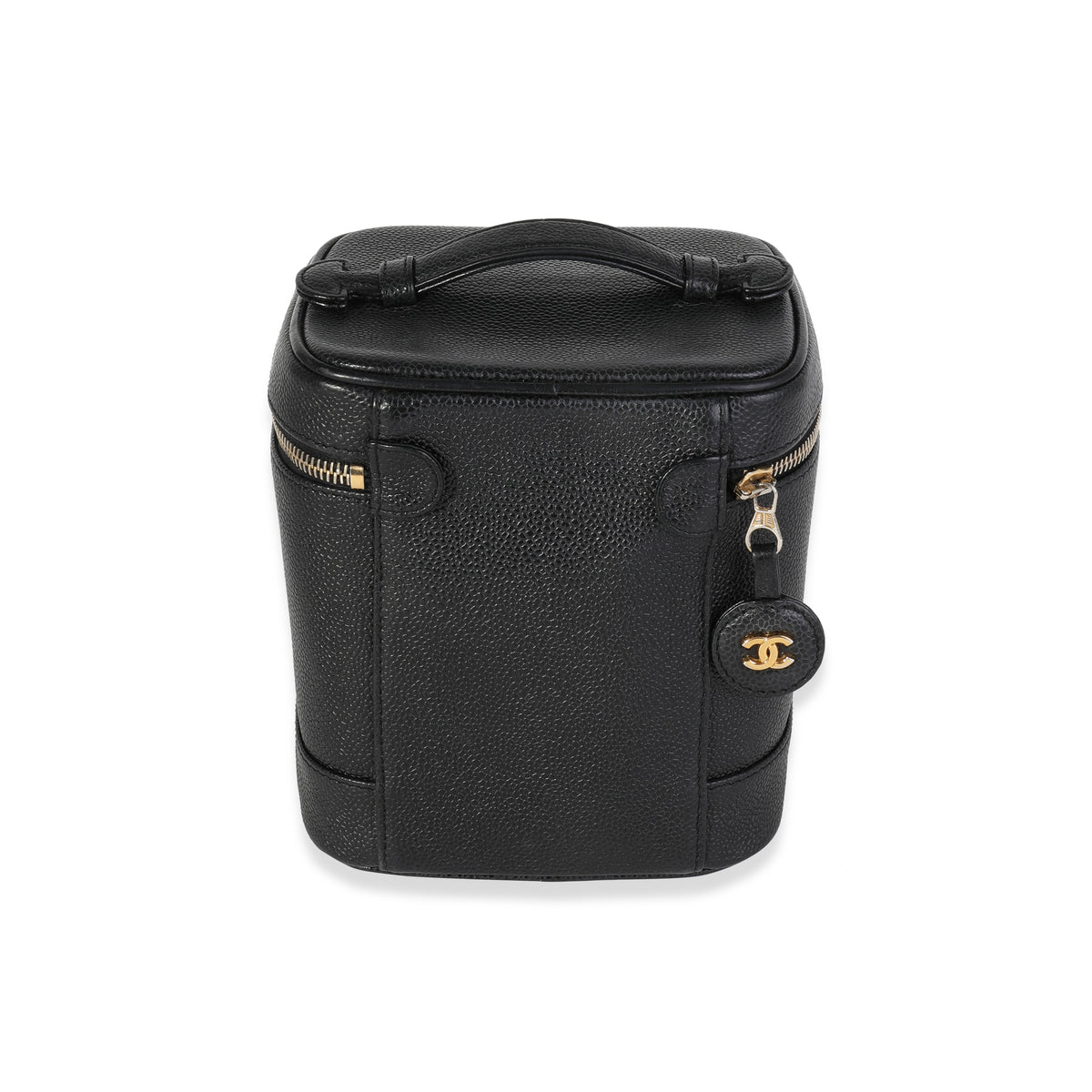 Chanel Vintage Black Caviar Vanity Case Handbag