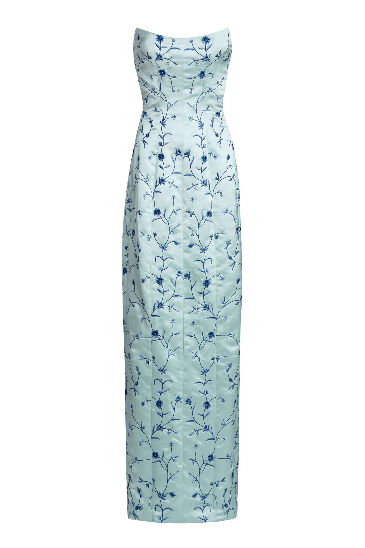 Odessa Embroidered Silk Column Gown