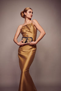 Embellished Pryce Gown in Chestnut Gold