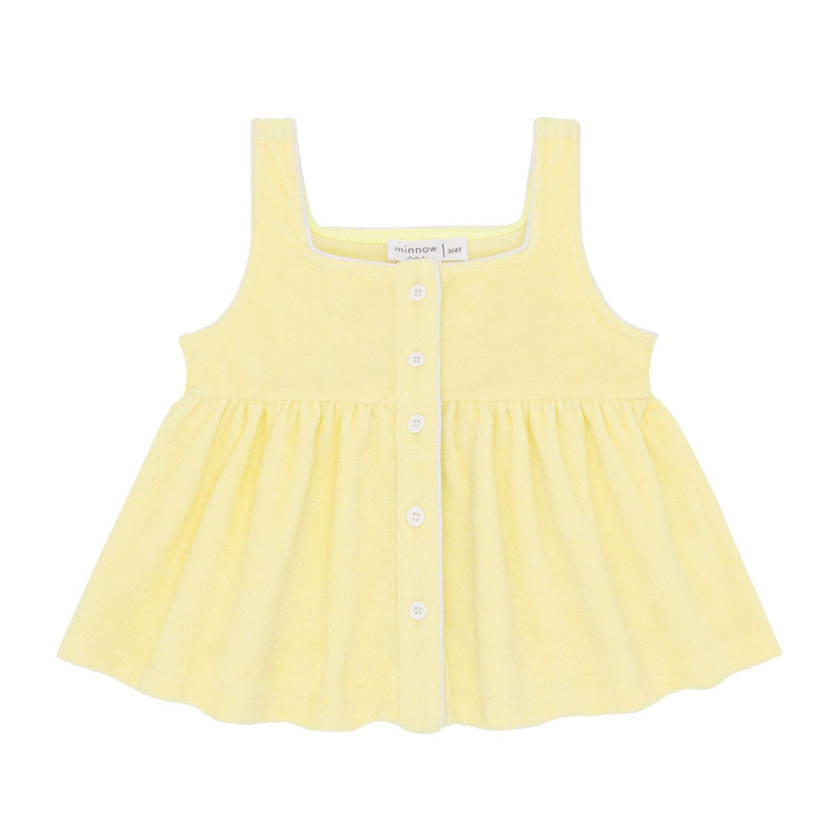 Girls Banana French Terry Button Up Tank