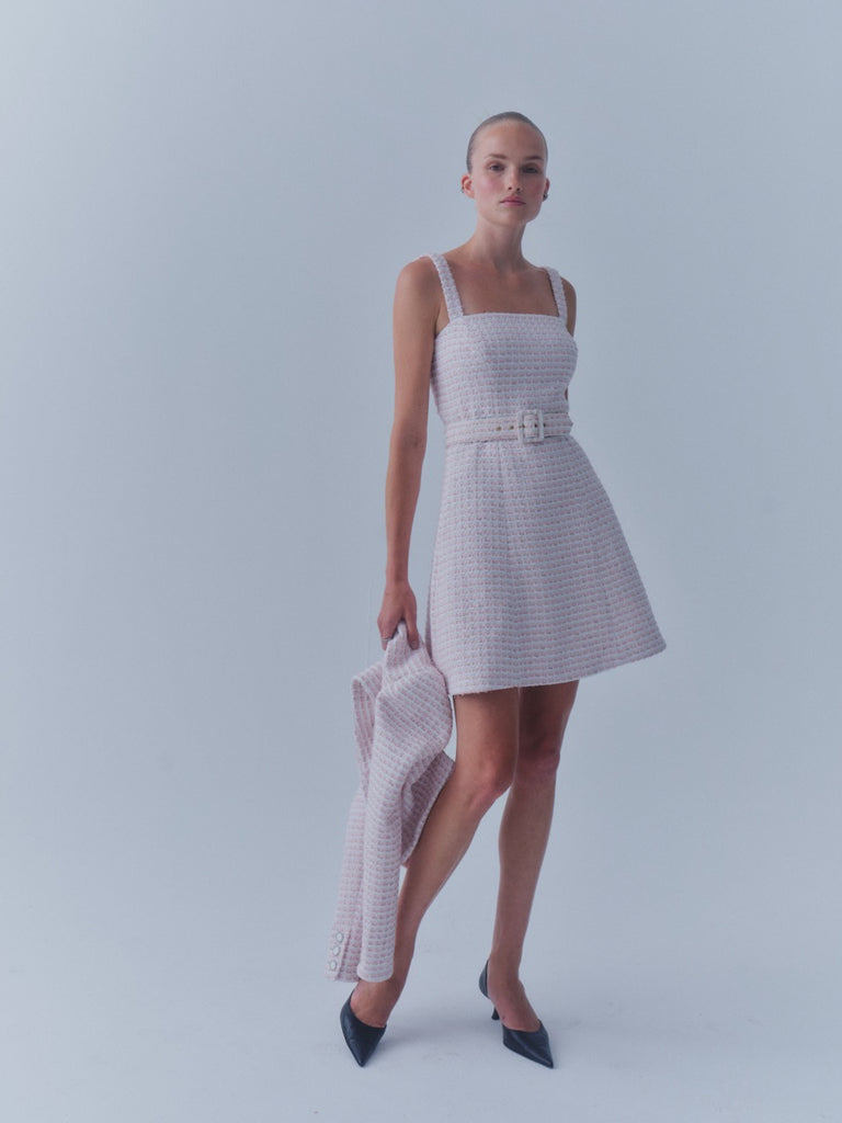 The Sasha Dress in Pink & White