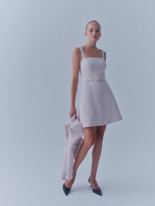 The Sasha Dress in Pink & White