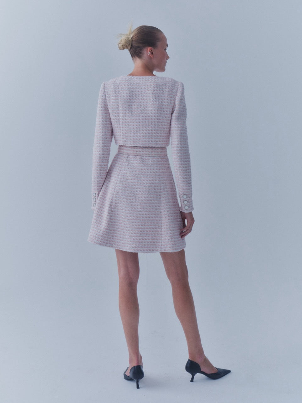 The Ellen Jacket in Pink & White