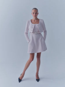 The Ellen Jacket in Pink & White