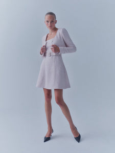 The Ellen Jacket in Pink & White