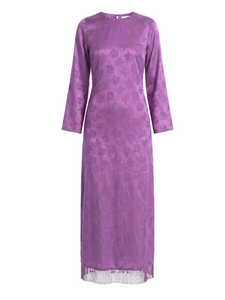 Ariana Dress in Plum Floral Jacquard