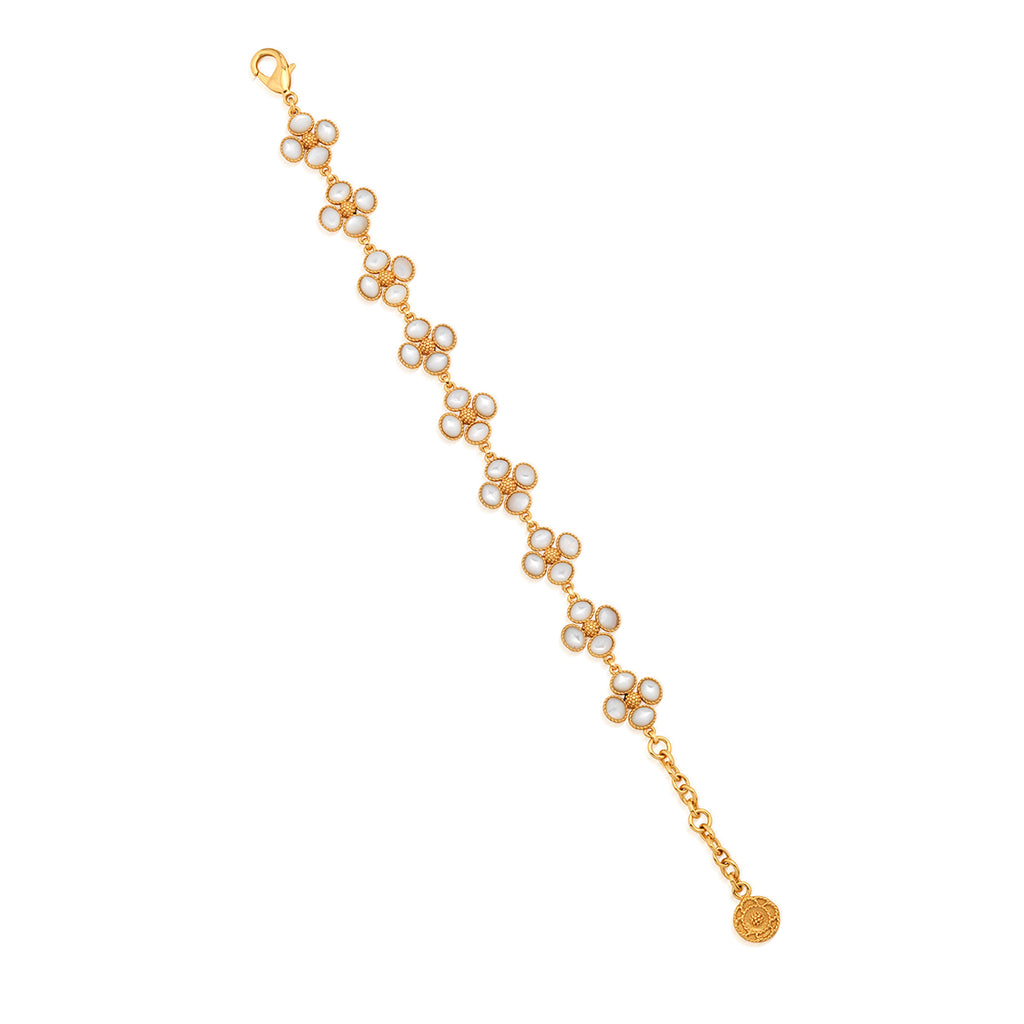 Berry Clover Link Bracelet  in MOP