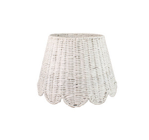 Twisted Paper Lampshade Scalloped in White