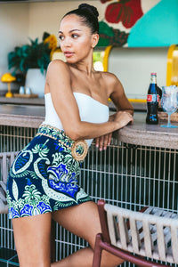 Blaze Skirt in Palm Pavillion Cobalt