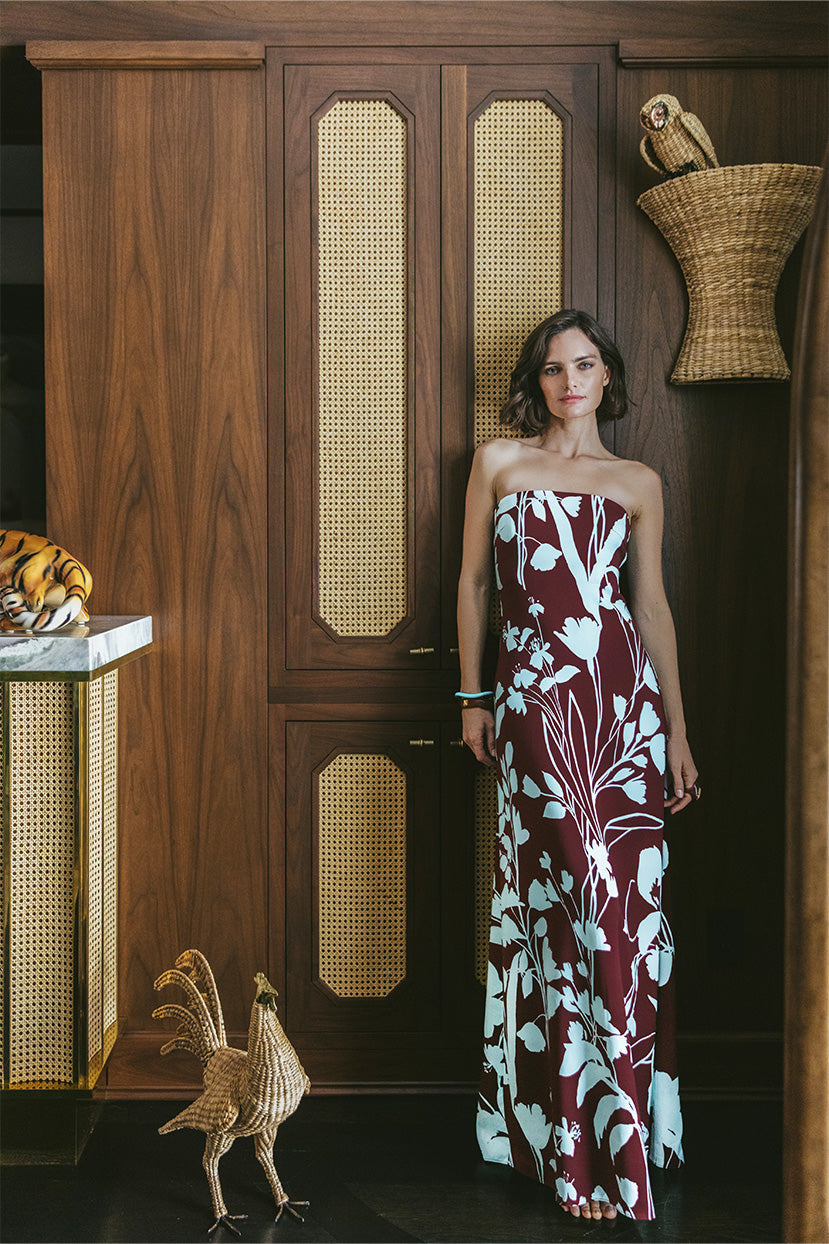Benita Gown in Botanic Maroon
