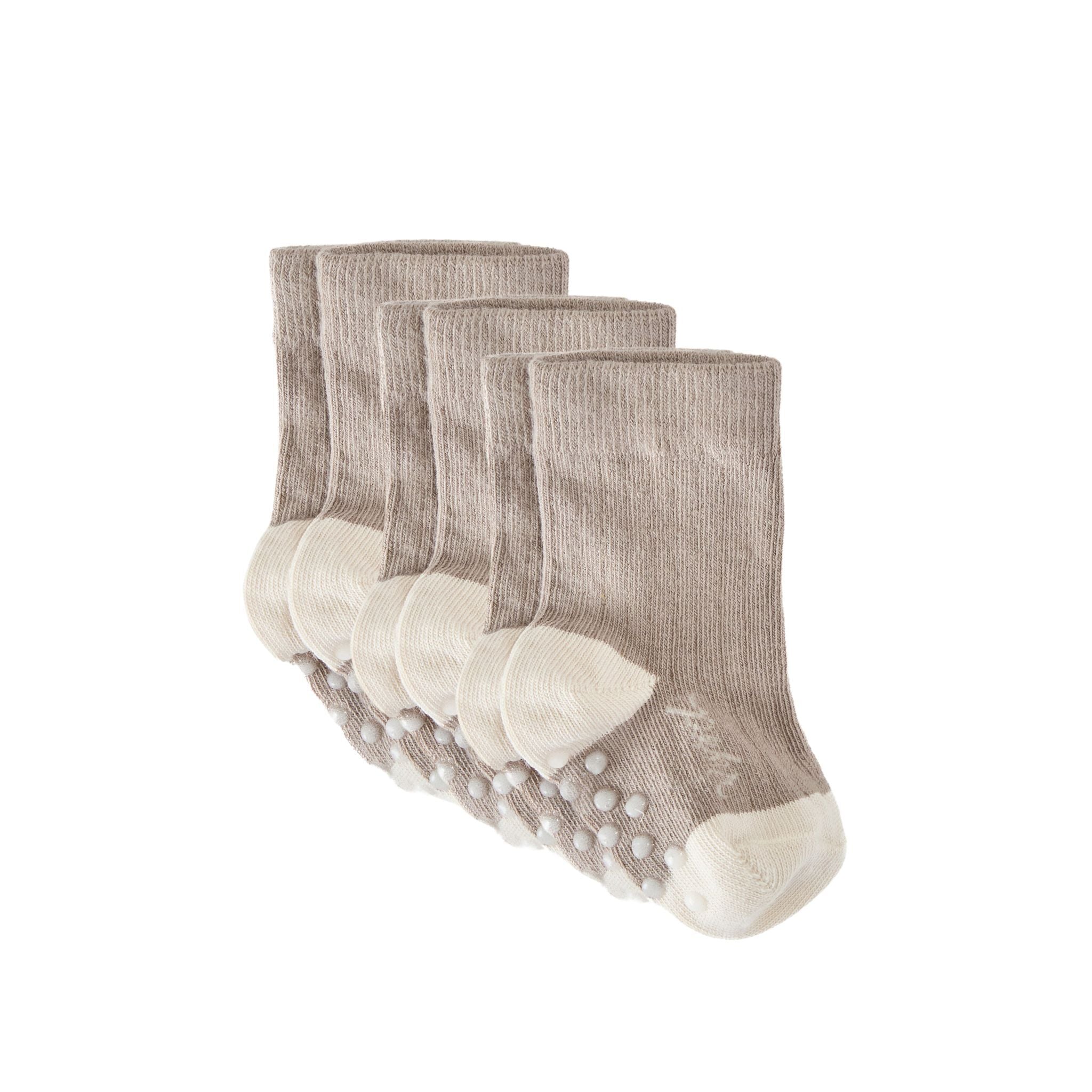 Crew Socks with grips | Natural