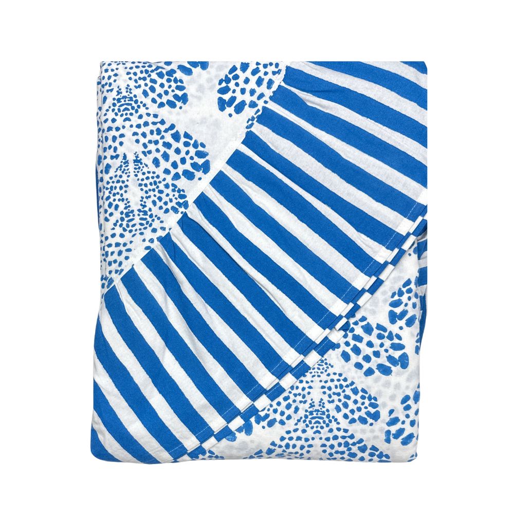 Kelli Tablecloth in Cabana Blue