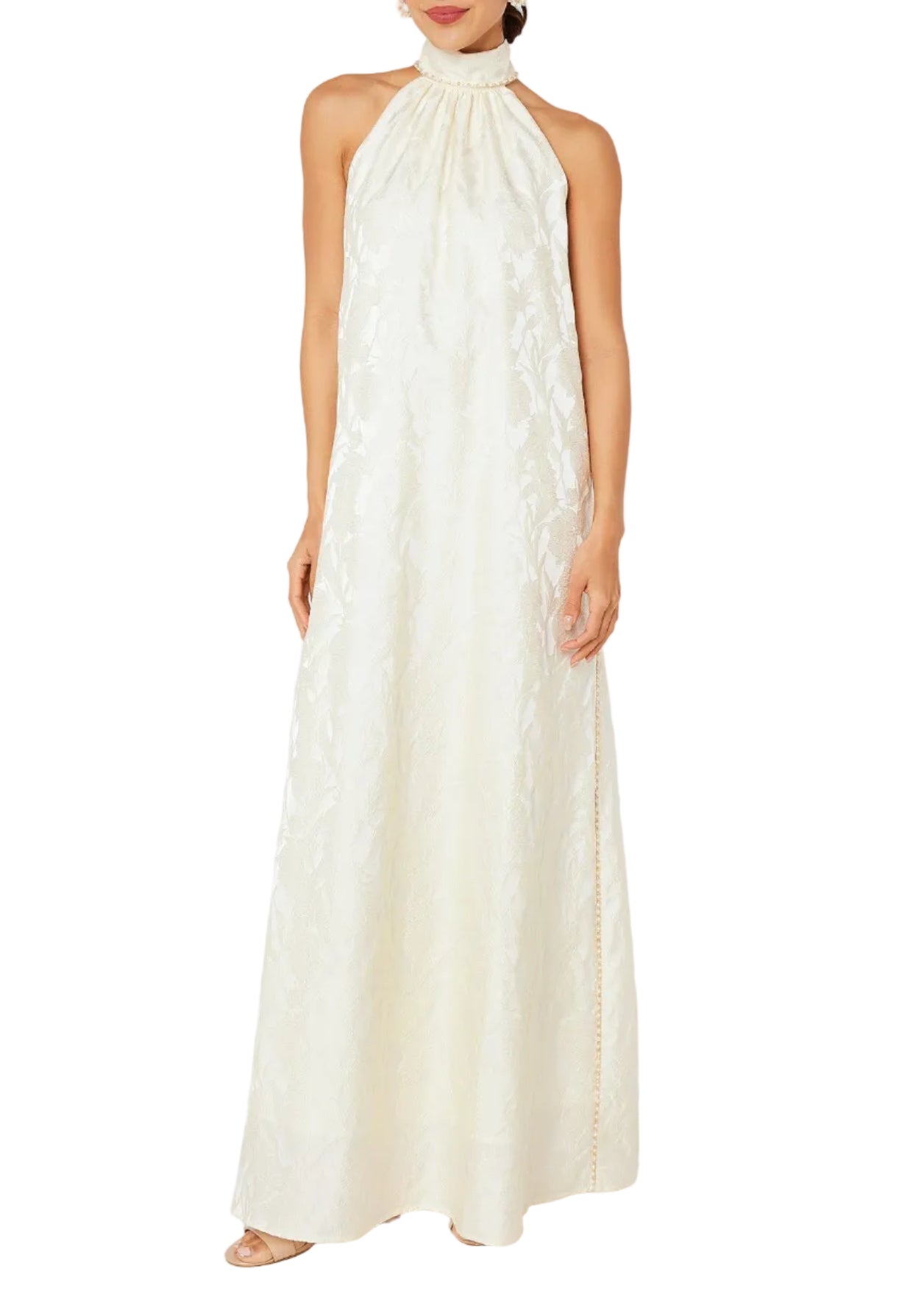 Rory Gown Ivory Garden Embossed Satin