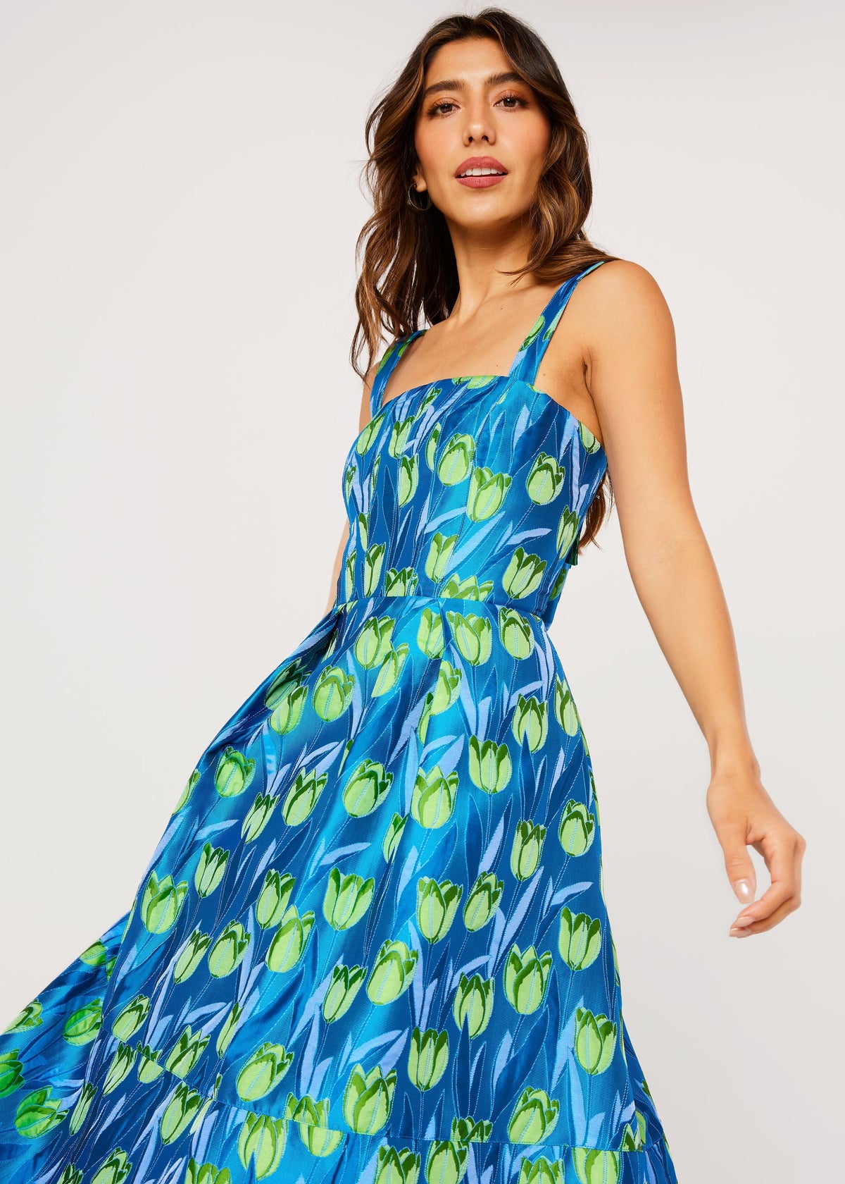 Catherine Dress Cobalt Tulip Jacquard