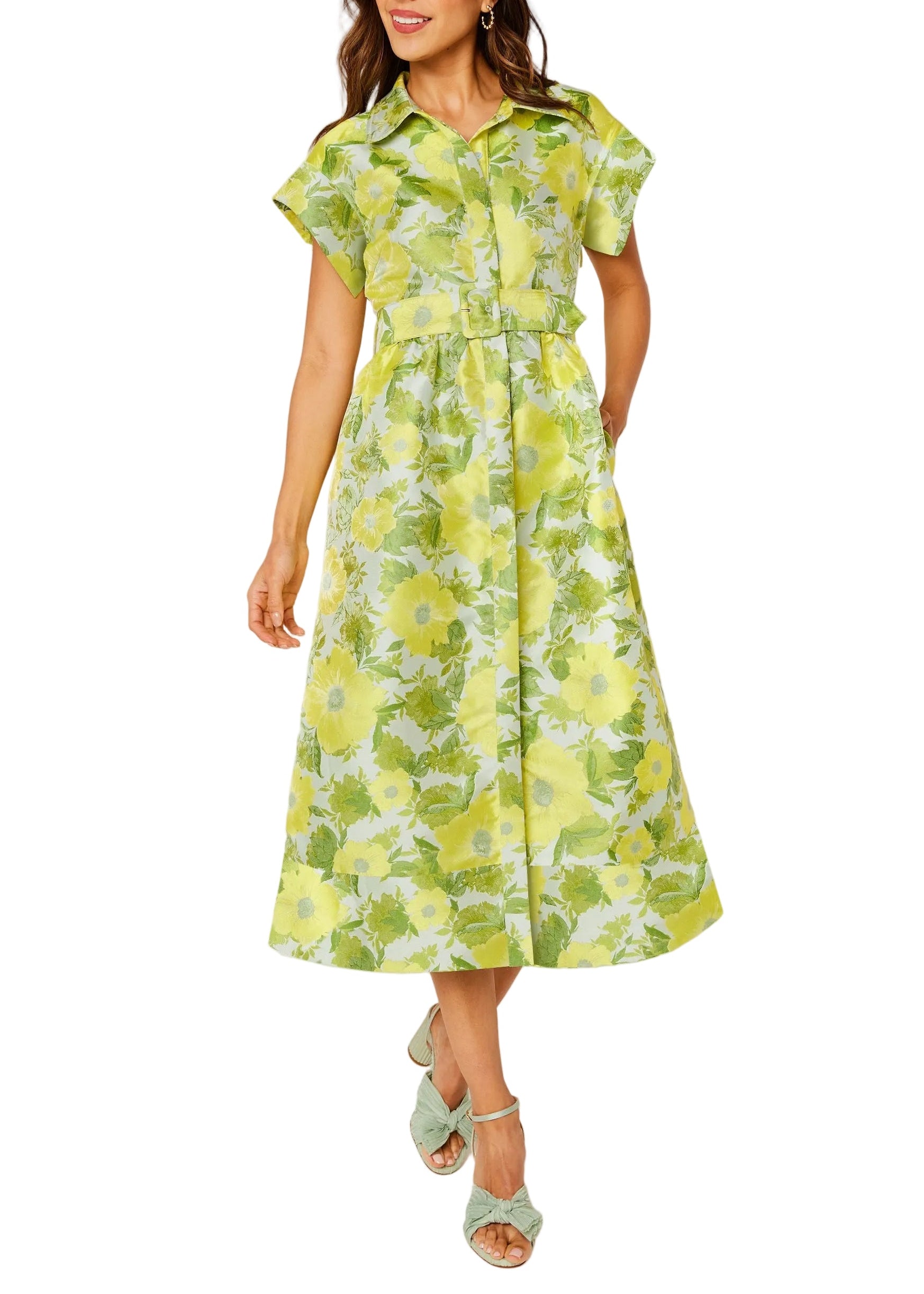 Harper Dress Citron Garden Jacquard