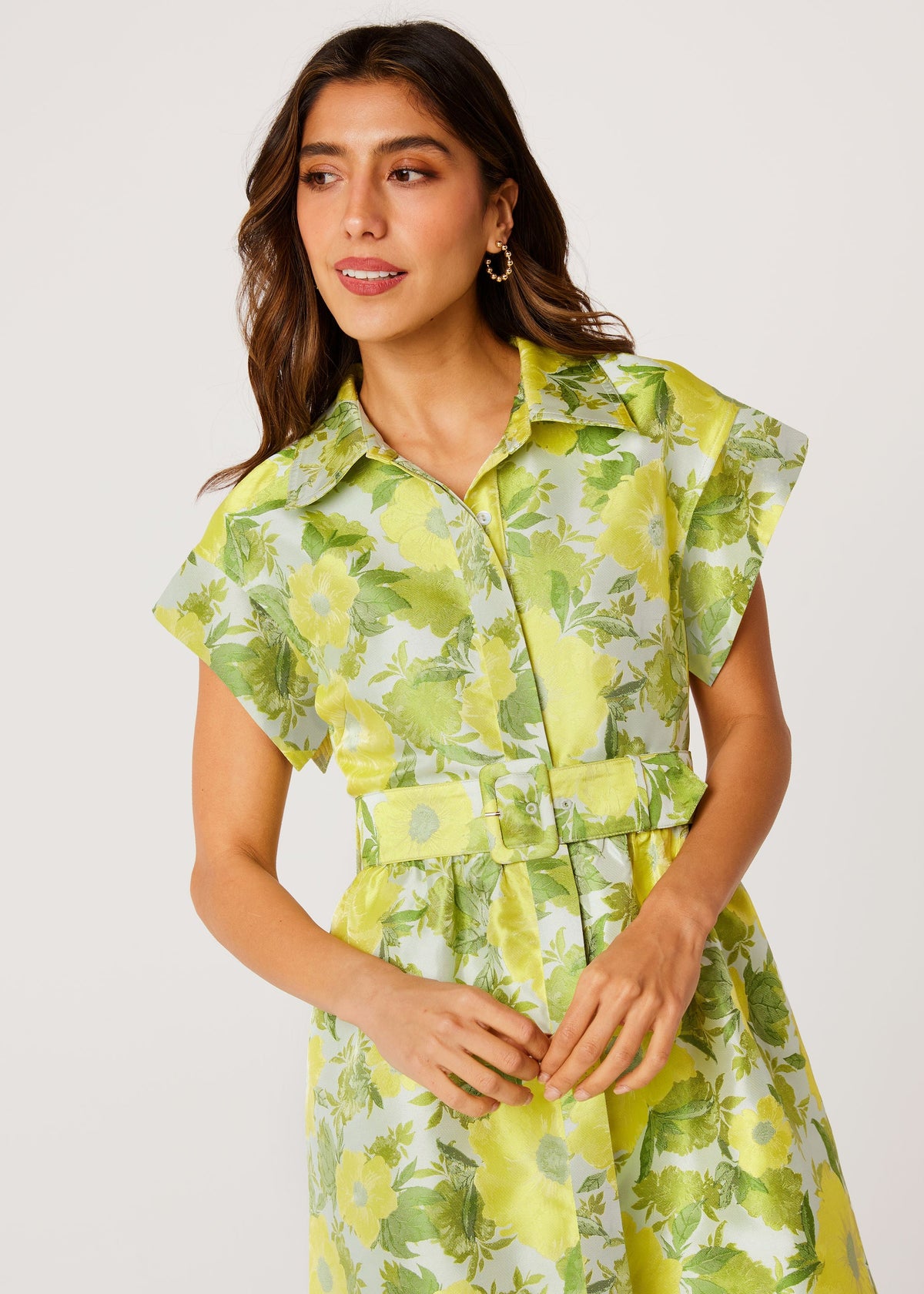 Harper Dress Citron Garden Jacquard