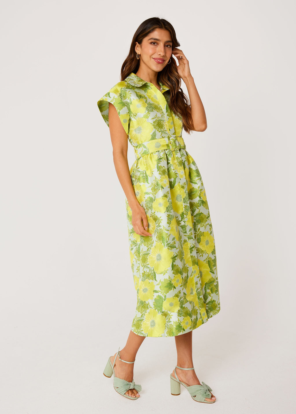 Harper Dress Citron Garden Jacquard
