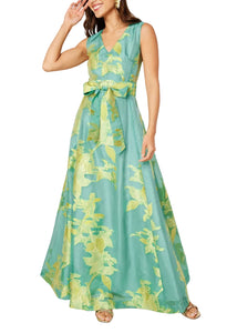 Arden Gown Teal Leaf Organza