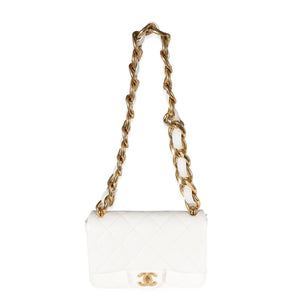 Chanel White Quilted Lambskin Small Funky Town Flap Bag