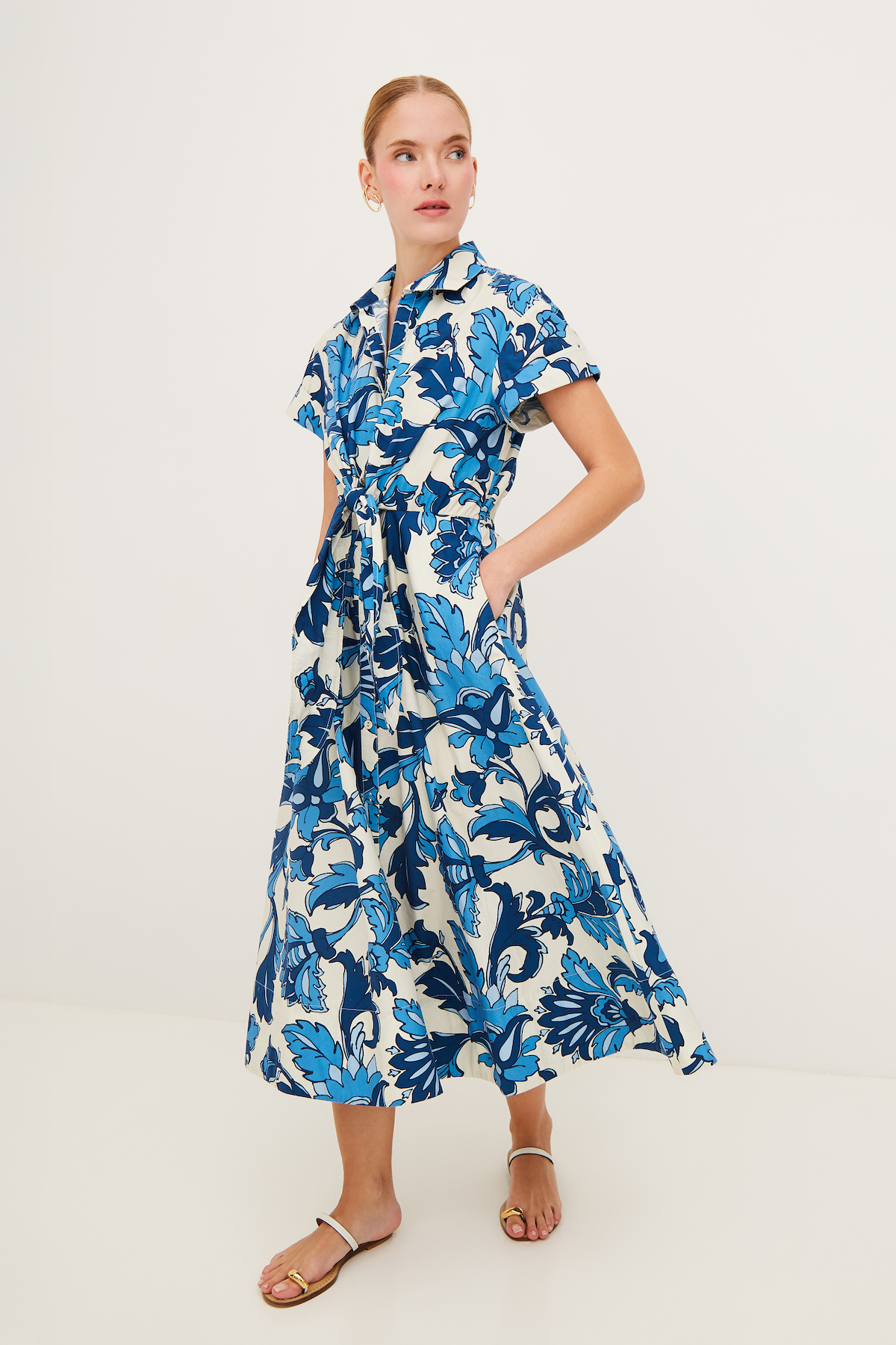 Asbury Midi Dress in Luna Blue