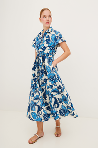 Asbury Midi Dress in Luna Blue