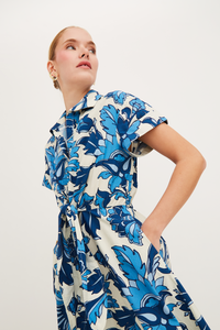 Asbury Midi Dress in Luna Blue