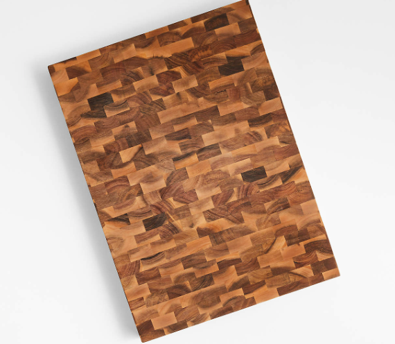 Crate & Barrel Rectangular Acacia End-Grain Cutting Board