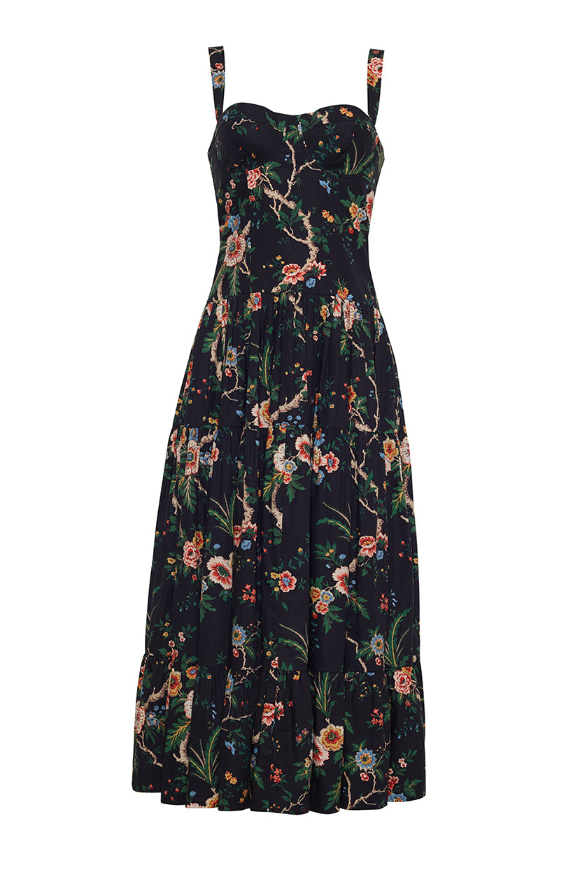 Santiago Dress in Chintz Black