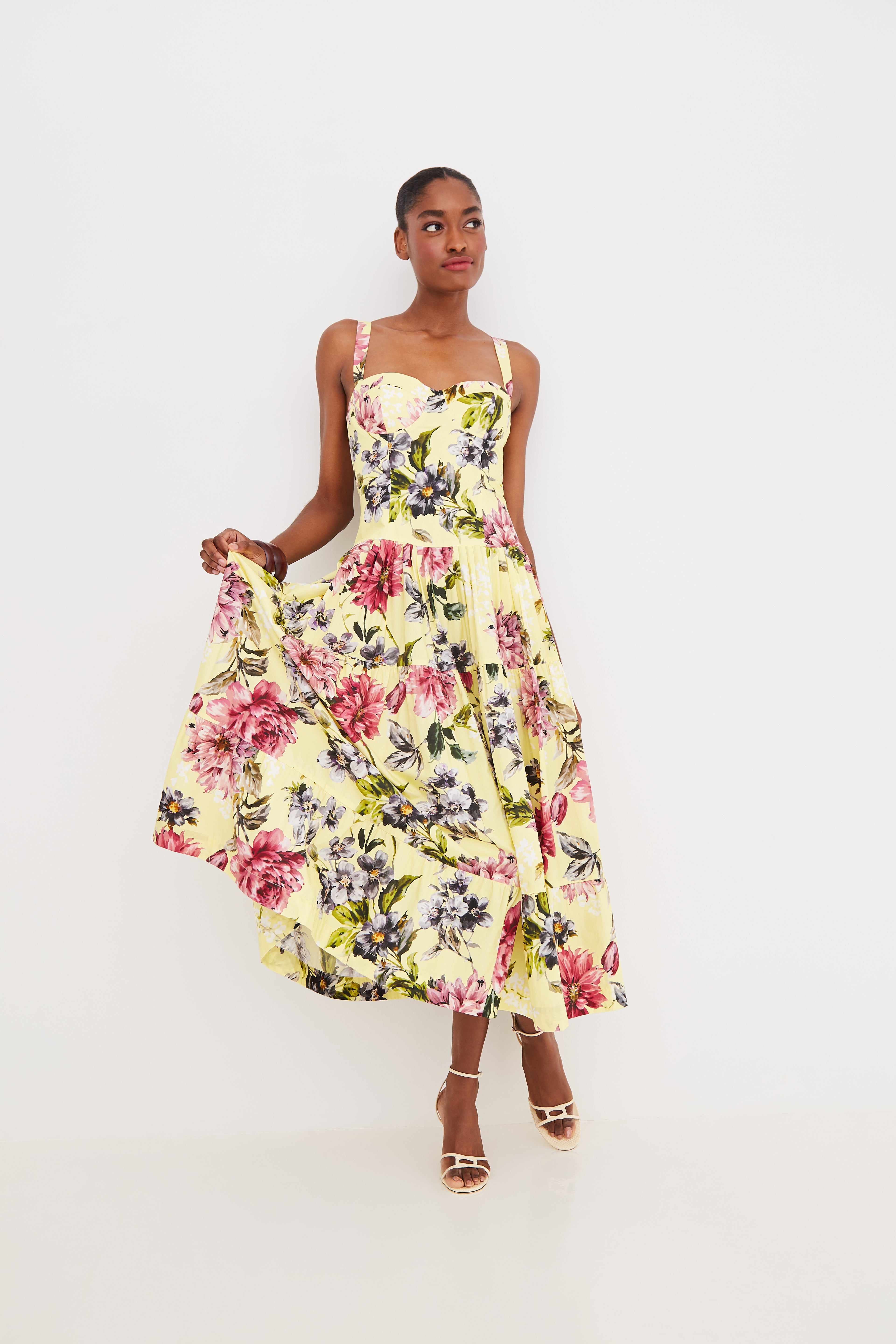 Santiago Dress in Margaux Bloom Lemon