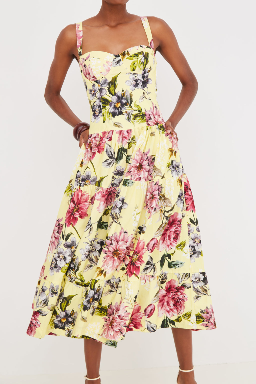 Santiago Dress in Margaux Bloom Lemon