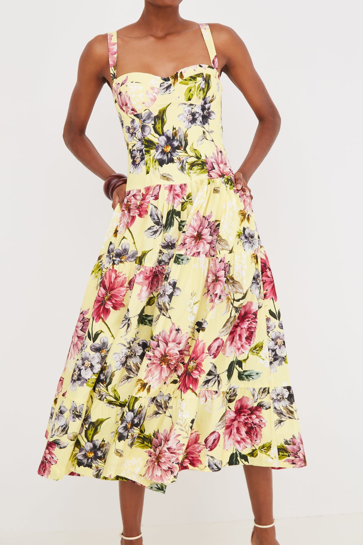 Santiago Dress in Margaux Bloom Lemon