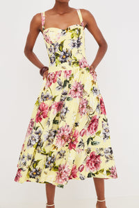 Santiago Dress in Margaux Bloom Lemon
