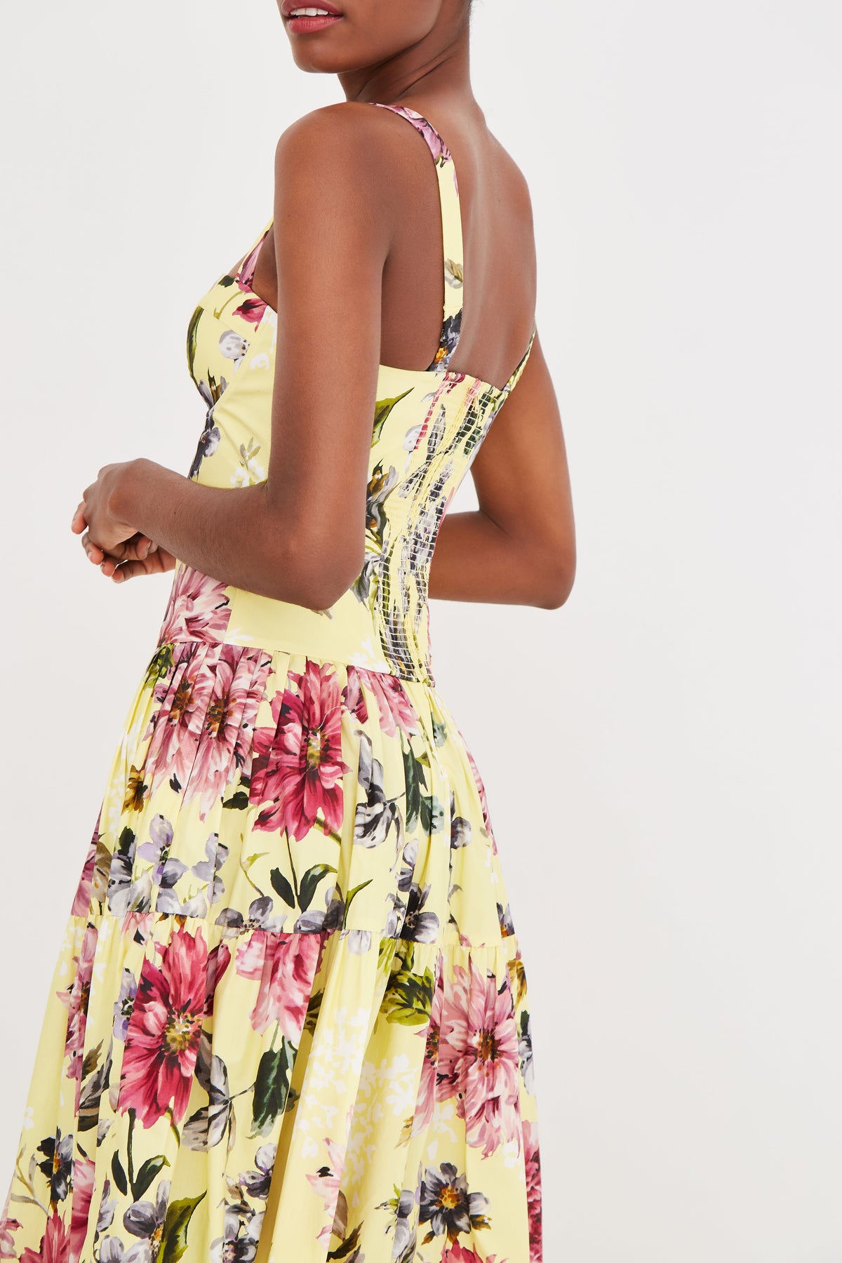 Santiago Dress in Margaux Bloom Lemon