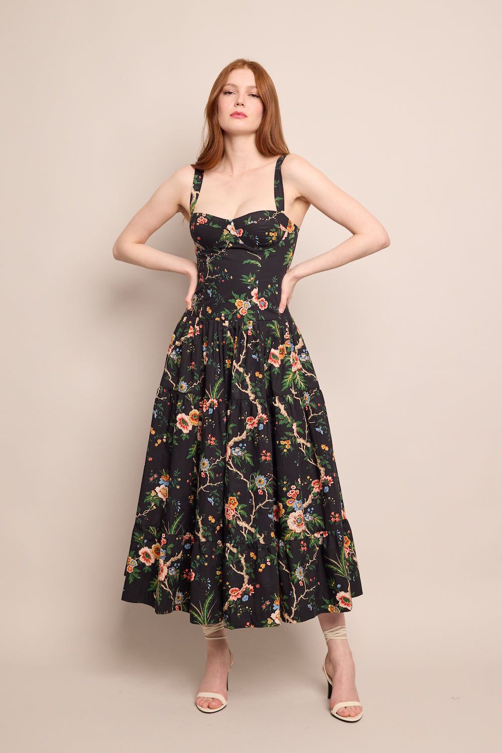 Santiago Dress in Chintz Black
