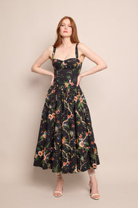 Santiago Dress in Chintz Black