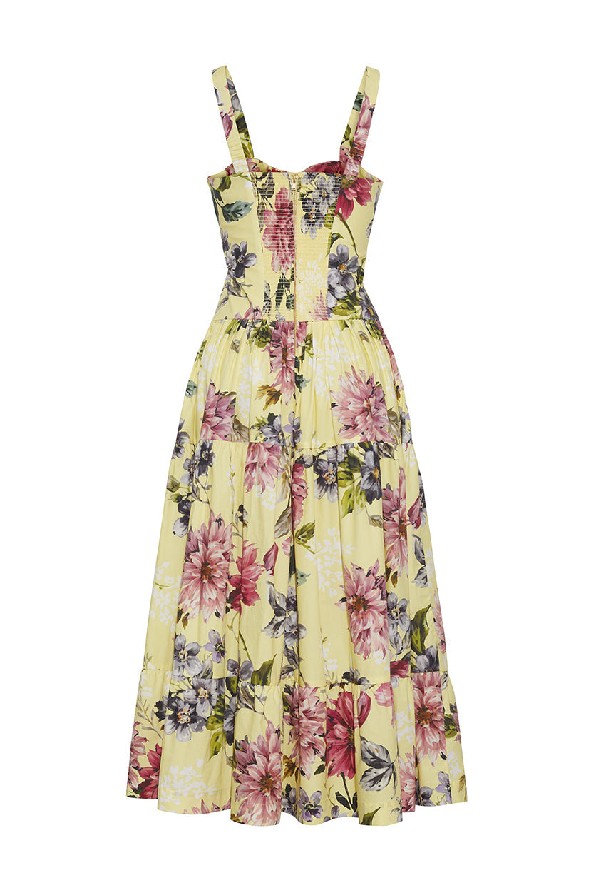 Santiago Dress in Margaux Bloom Lemon