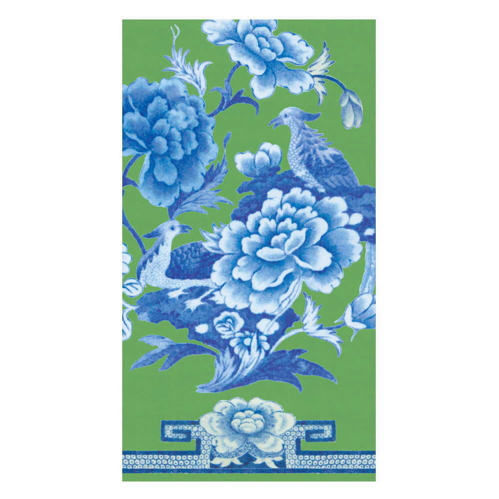 Green And Blue Plate Guest Towel Napkins, Set of 15