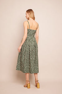 Sea Island Dress in Abstract Dot Green Turtledove