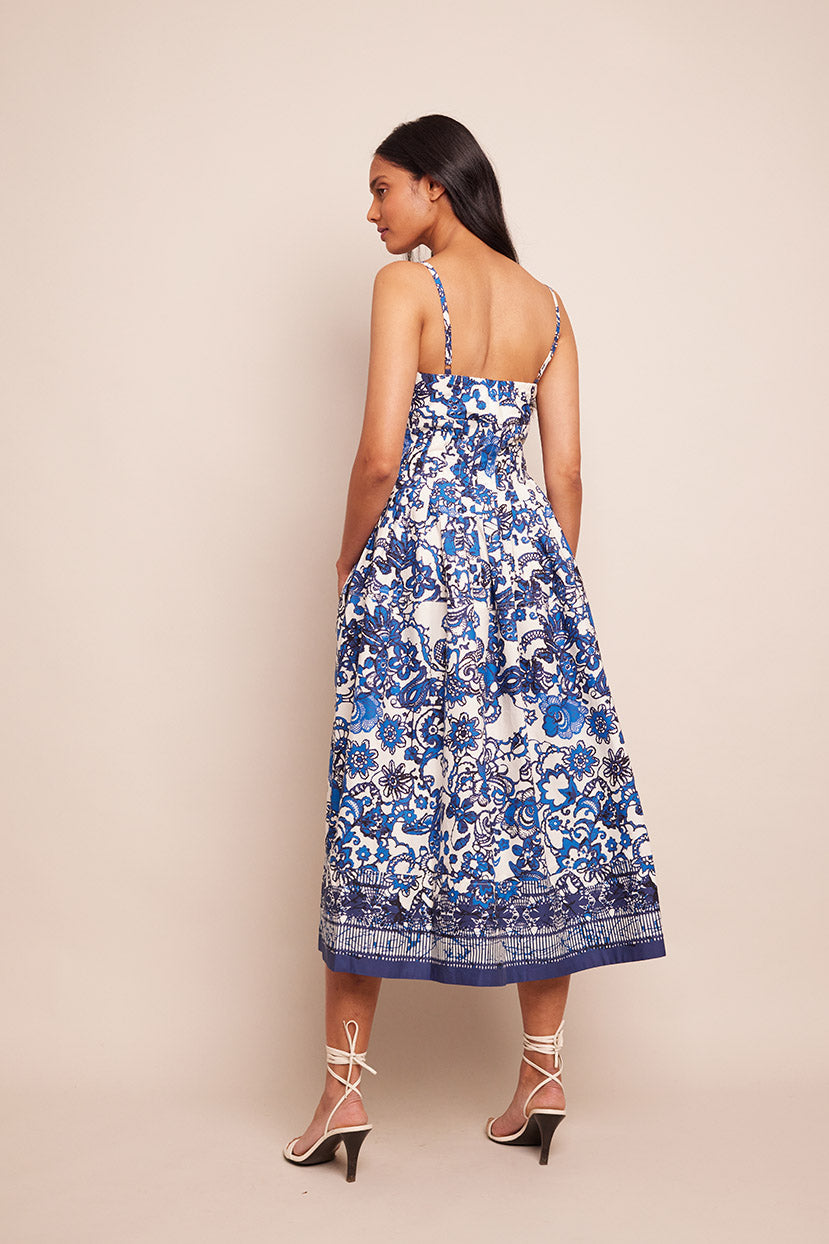 Sea Island Dress in Dentelle Blue