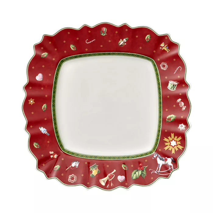 Toys Delight Square Flat Plate, Red in Multi