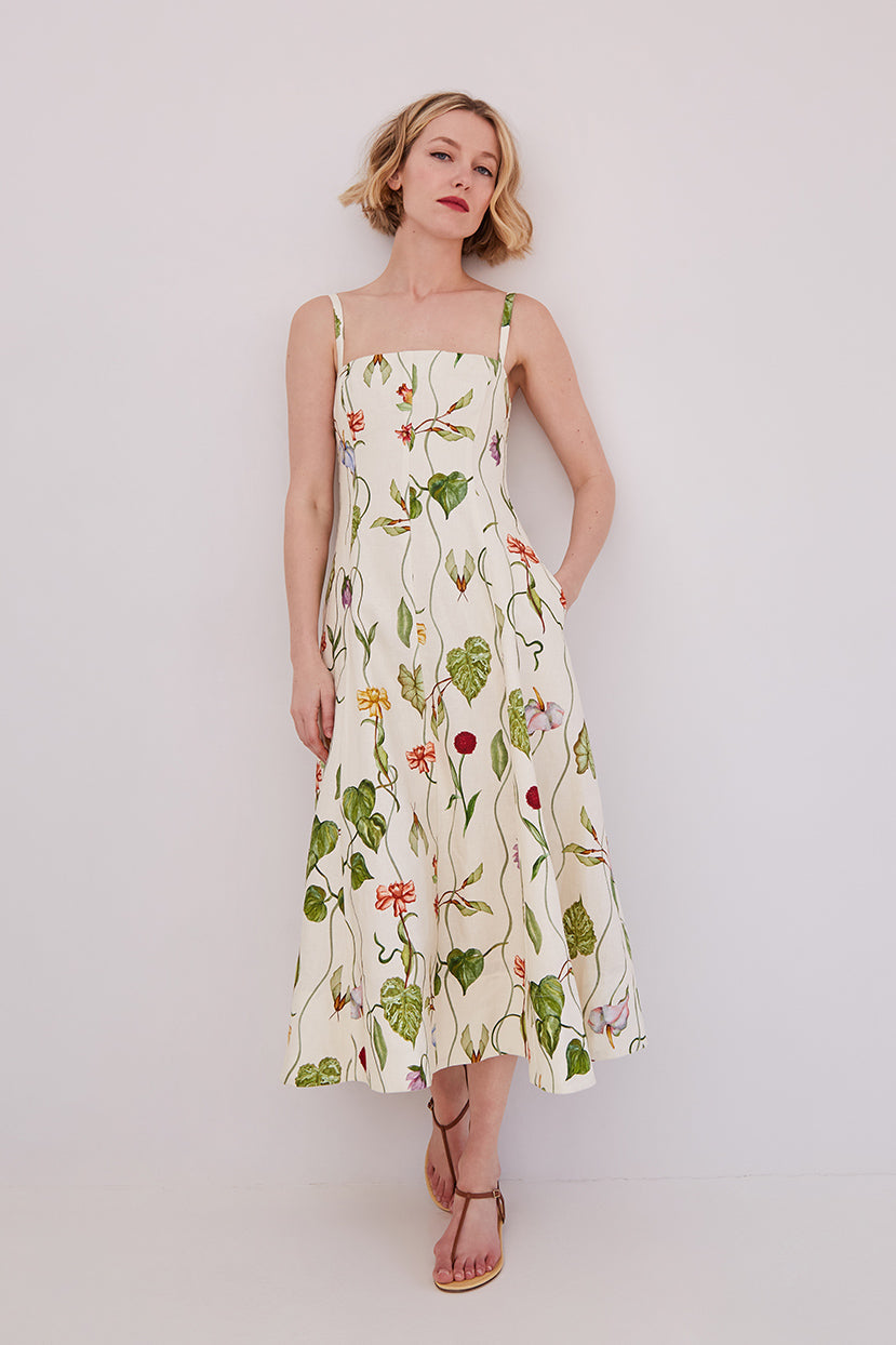 Gimlet Dress in Flora Trail Ivory