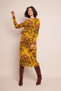 Pepper Dress in Dusty Gold Fleur