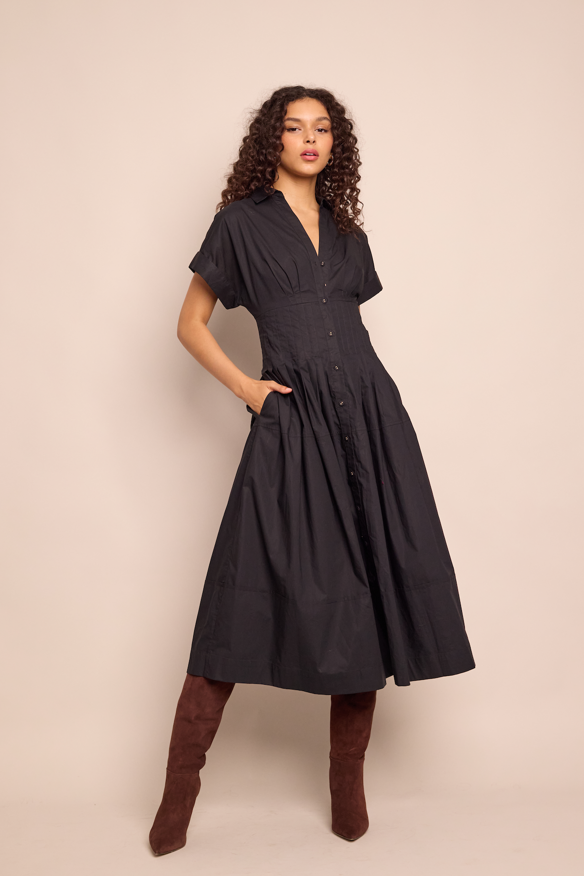 Nash Midi Dress in Black