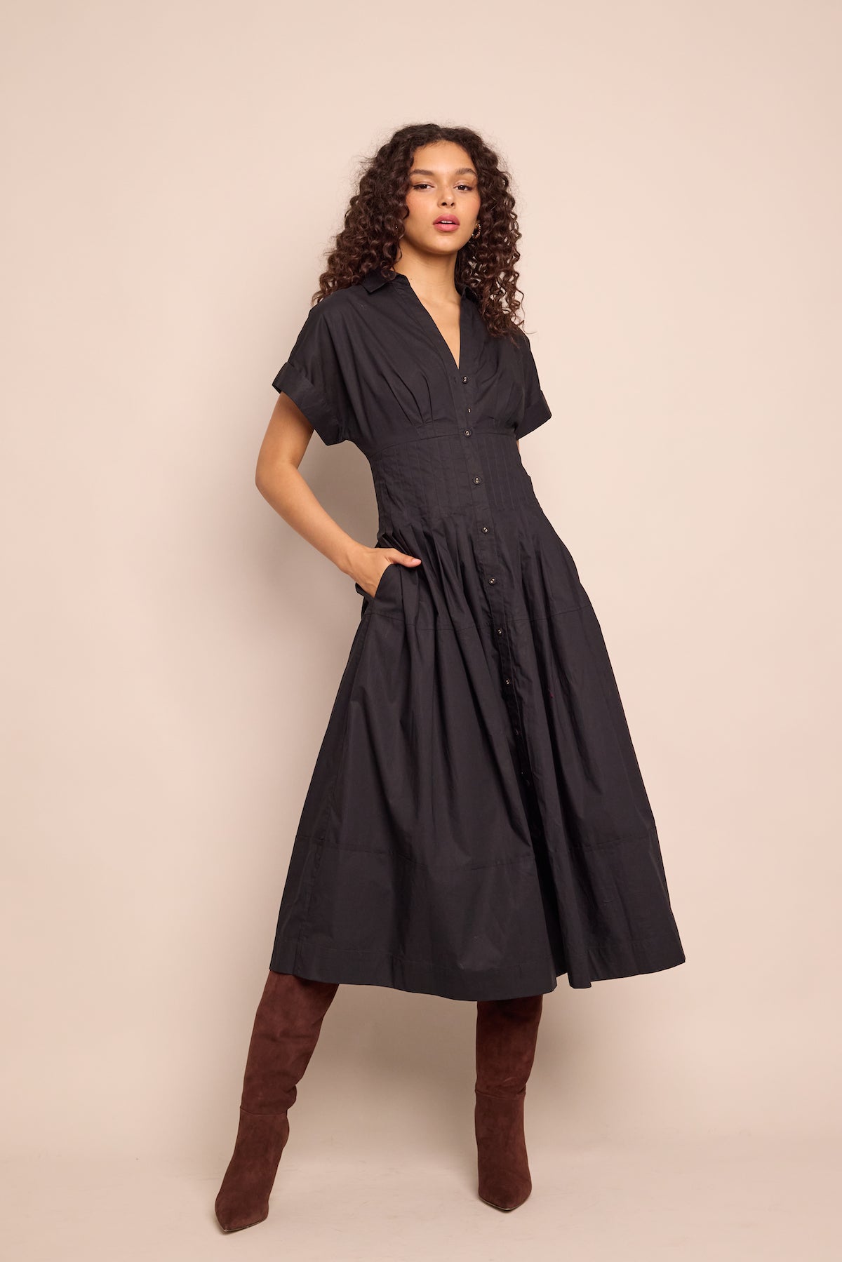 Nash Midi Dress in Black