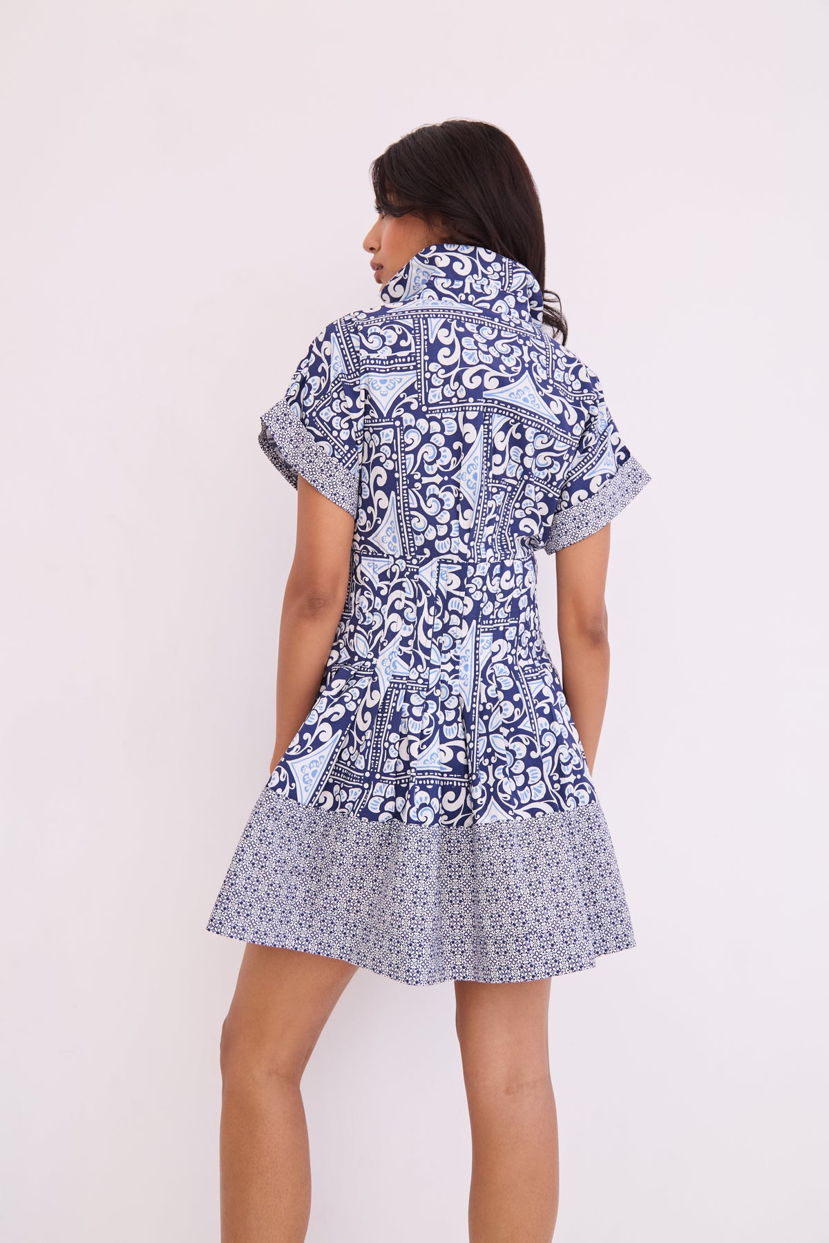 Nash Mini Dress in Heart Tile Navy