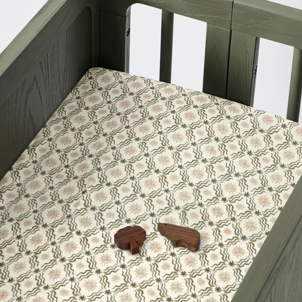 All-Stages® Bassinet Sheet in GOTS Certified Organic Brushed Cotton by Nate Berkus in Juniper Star