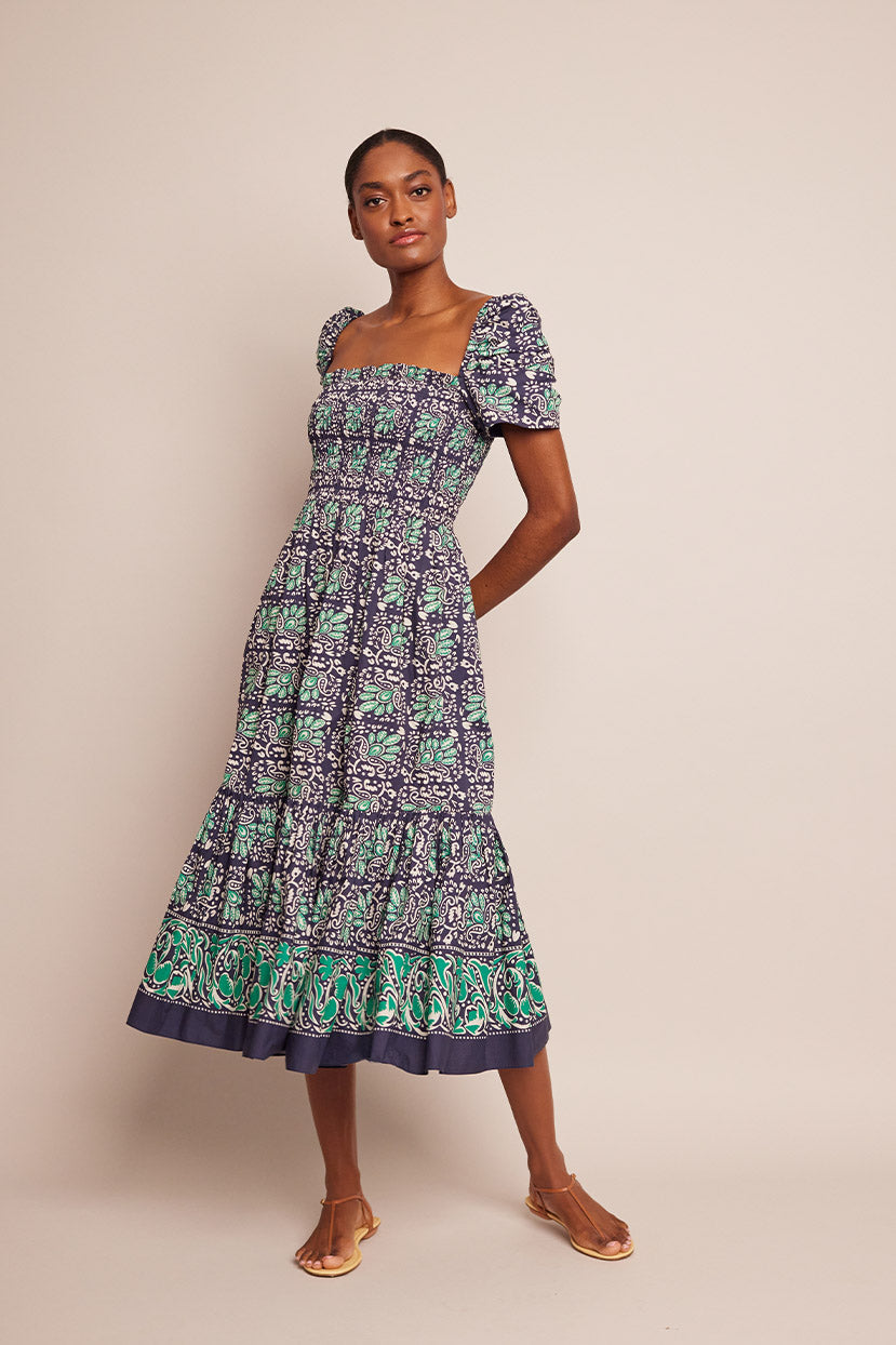 Moulin Dress in Le Stampe Eve Blue