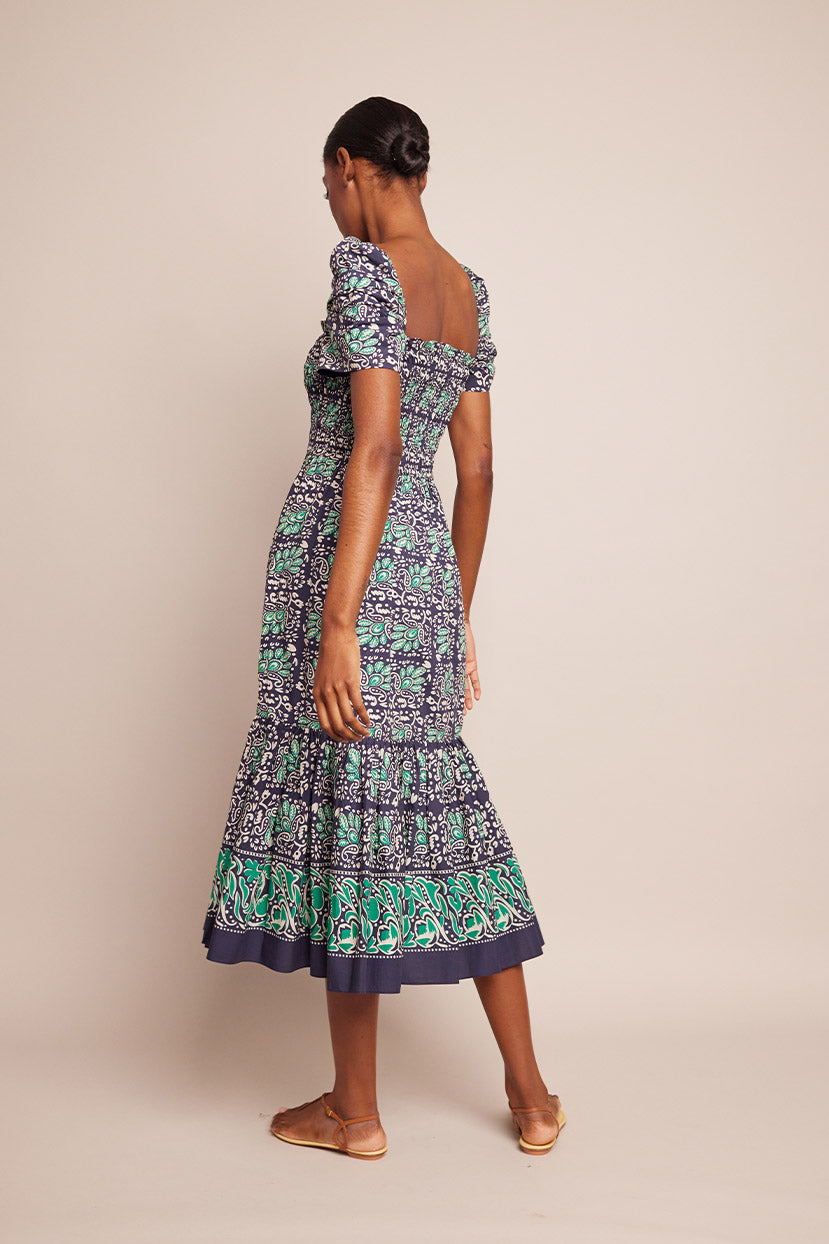 Moulin Dress in Le Stampe Eve Blue